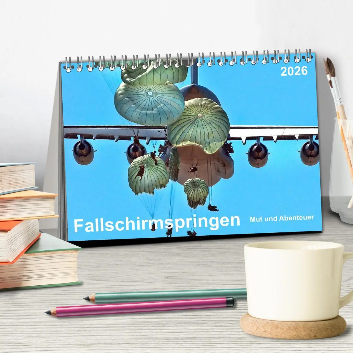 Bild: 9783516043495 | Fallschirmspringen - Mut und Abenteuer (Tischkalender 2026 DIN A5...