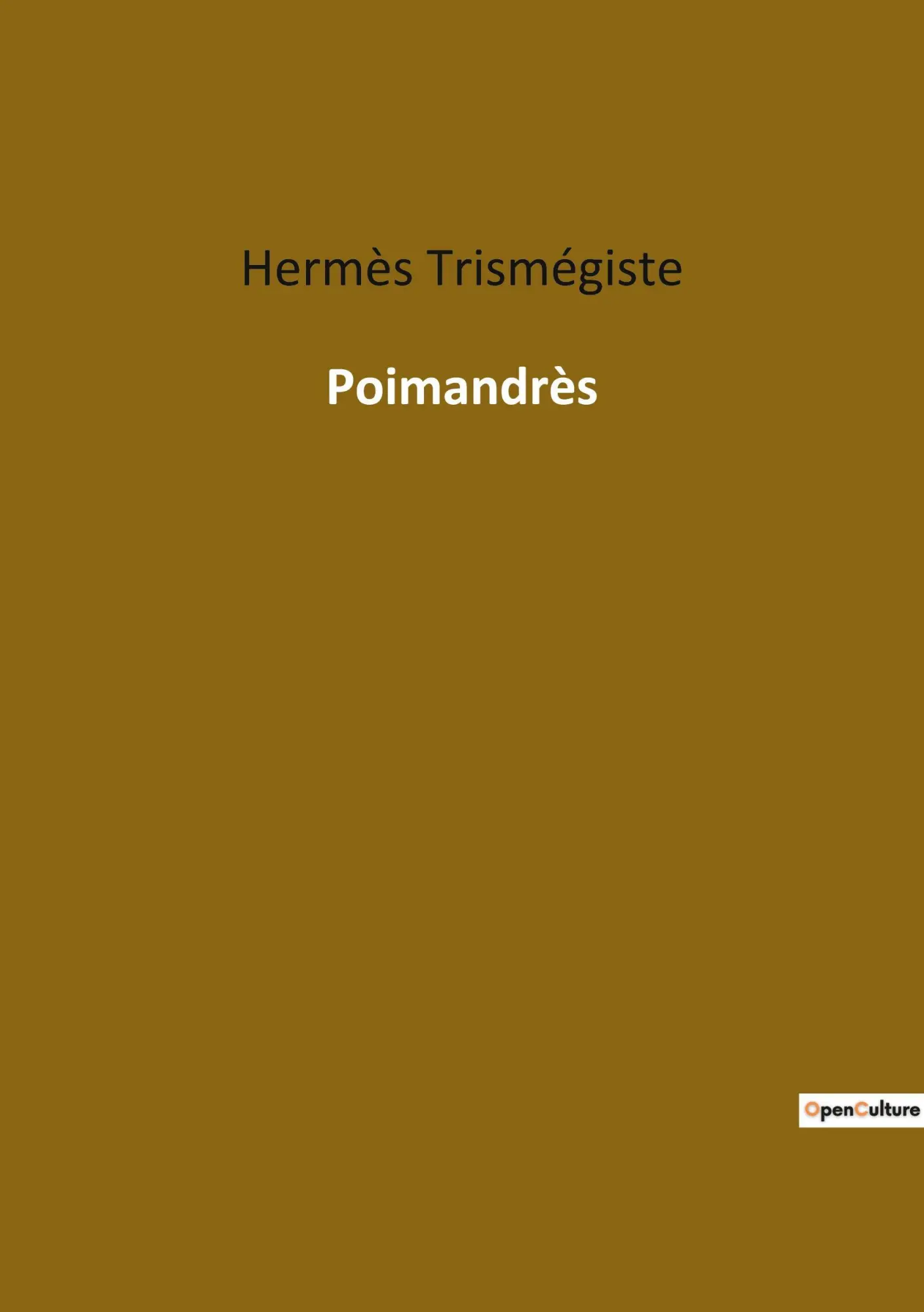 Cover: 9782385083595 | Poimandrès | Hermès Trismégiste | Taschenbuch | Französisch | 2022