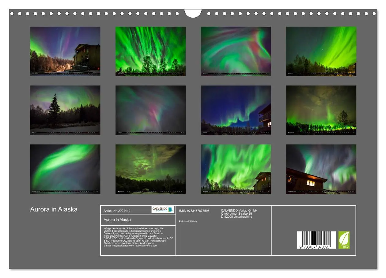 Bild: 9783457873595 | Aurora in Alaska (Wandkalender 2026 DIN A3 quer), CALVENDO...