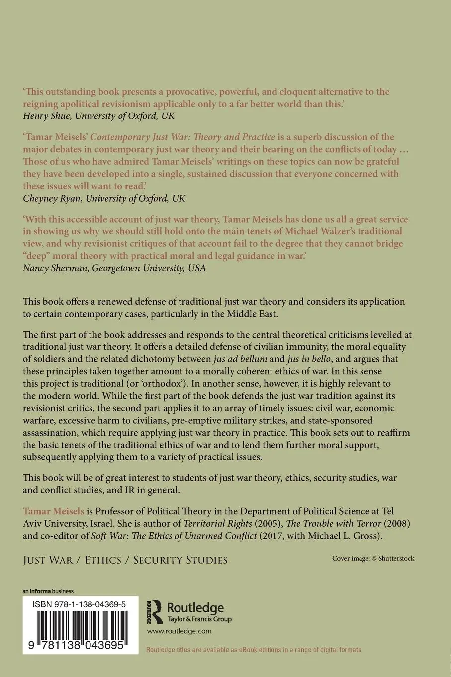 Rückseite: 9781138043695 | Contemporary Just War | Theory and Practice | Tamar Meisels | Buch