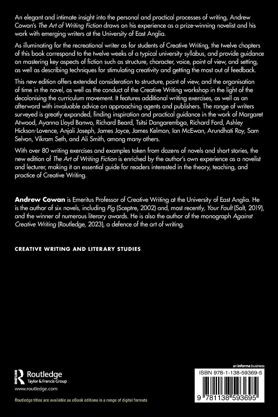 Rückseite: 9781138593695 | The Art of Writing Fiction | Andrew Cowan | Taschenbuch | Englisch