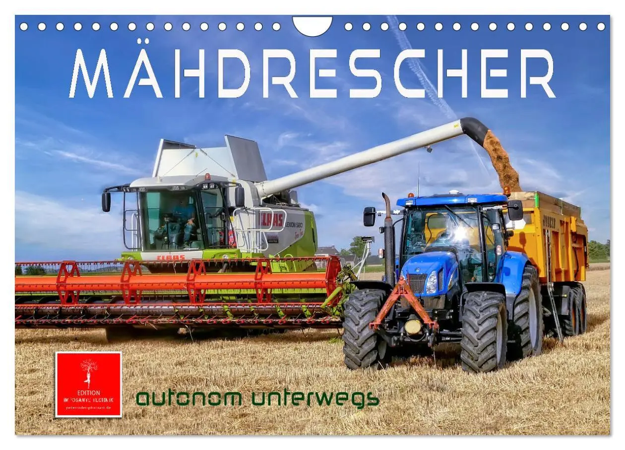 Cover: 9783457553695 | Mähdrescher - autonom unterwegs (Wandkalender 2026 DIN A4 quer),...