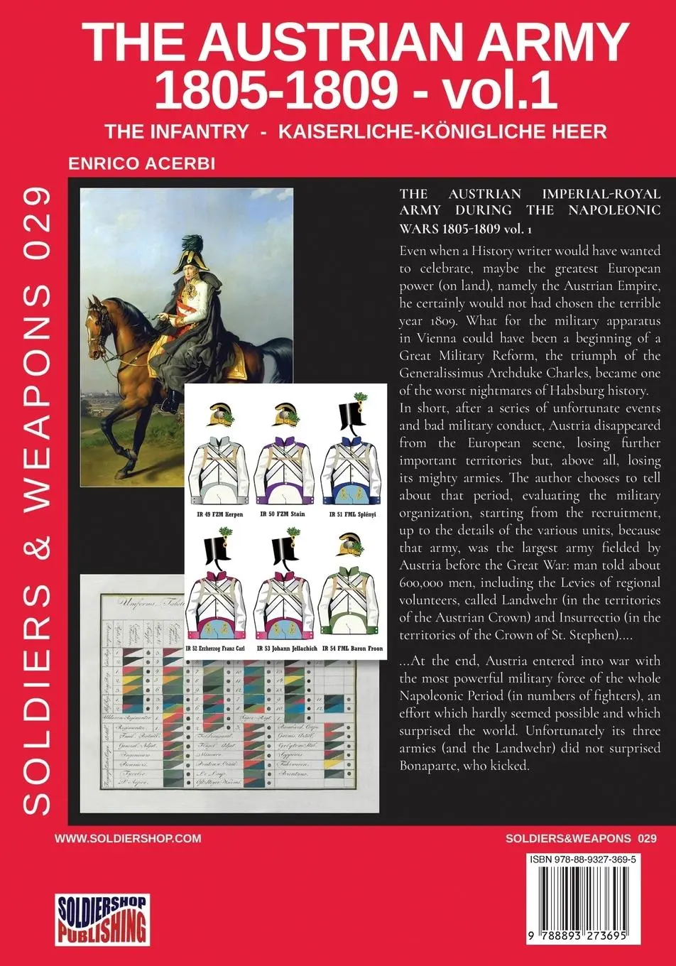 Rückseite: 9788893273695 | The Austrian army 1805-1809 - vol. 1 | The Infantry | Enrico Acerbi
