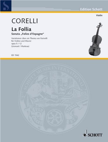 Cover: 9790001033695 | La Follia | Arcangelo Corelli | Buch | 20 S. | Deutsch | 1981