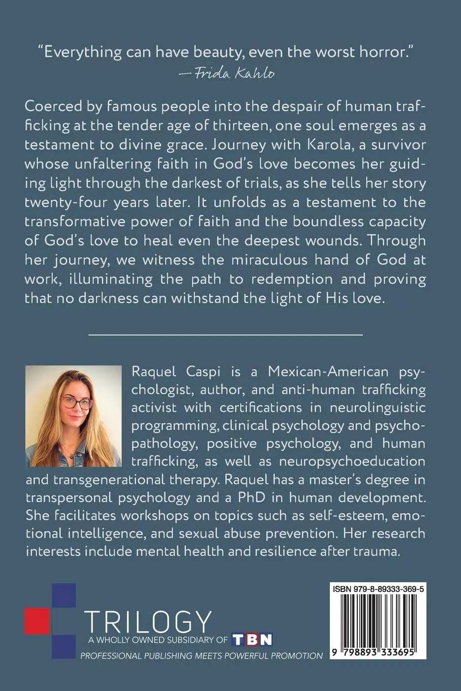 Rückseite: 9798893333695 | Faith, Love, and Human Trafficking | The Story of Karola de la Cuesta