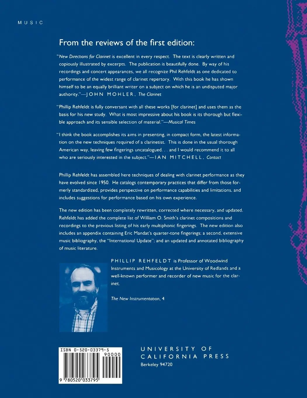 Rückseite: 9780520033795 | New Directions for Clarinet | Phillip Rehfeldt | Taschenbuch | 1994