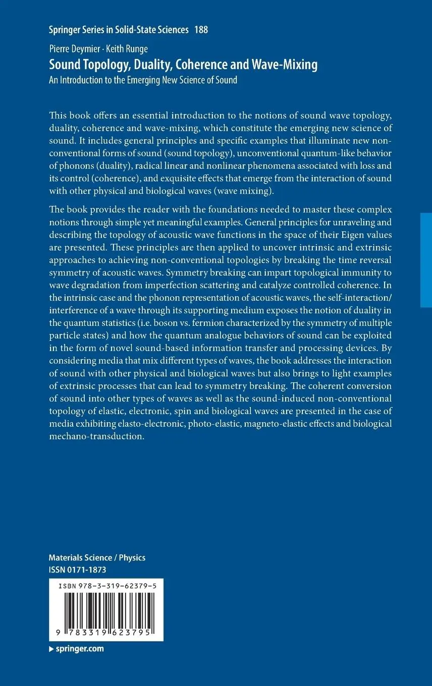 Rückseite: 9783319623795 | Sound Topology, Duality, Coherence and Wave-Mixing | Runge (u. a.)