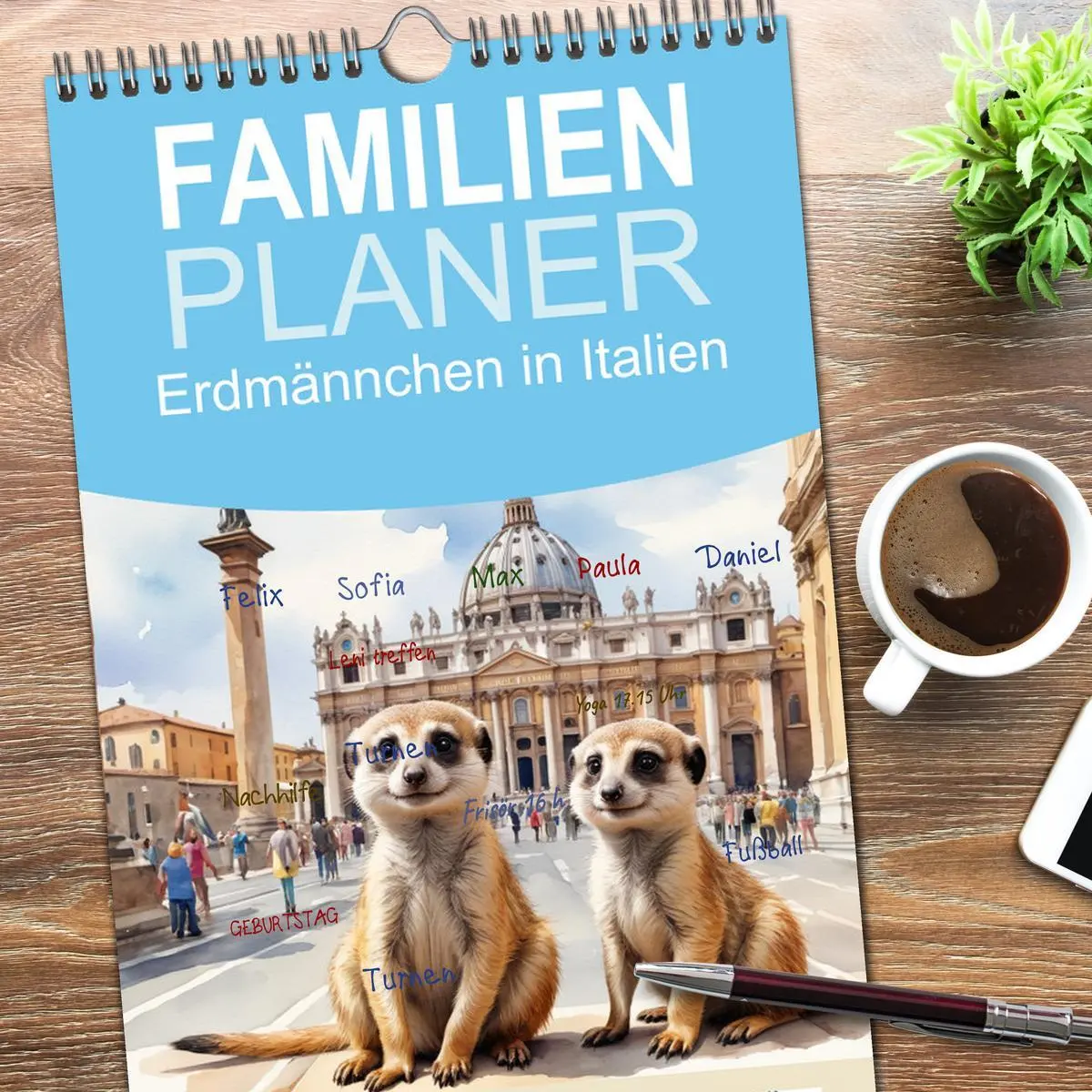 Bild: 9783516493795 | Familienplaner 2026 - Erdmännchen in Italien mit 5 Spalten...