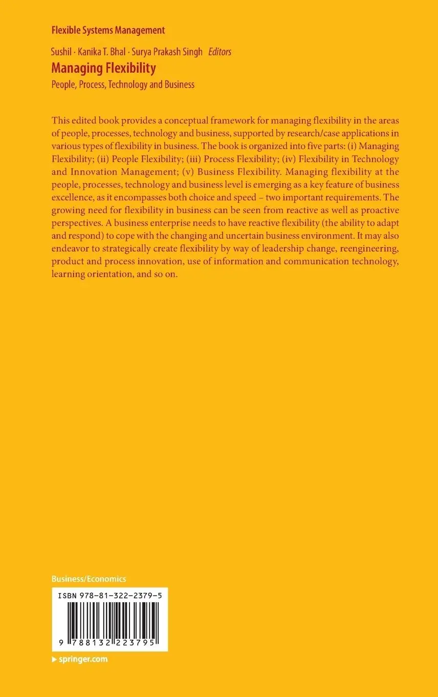 Rückseite: 9788132223795 | Managing Flexibility | People, Process, Technology and Business | Buch