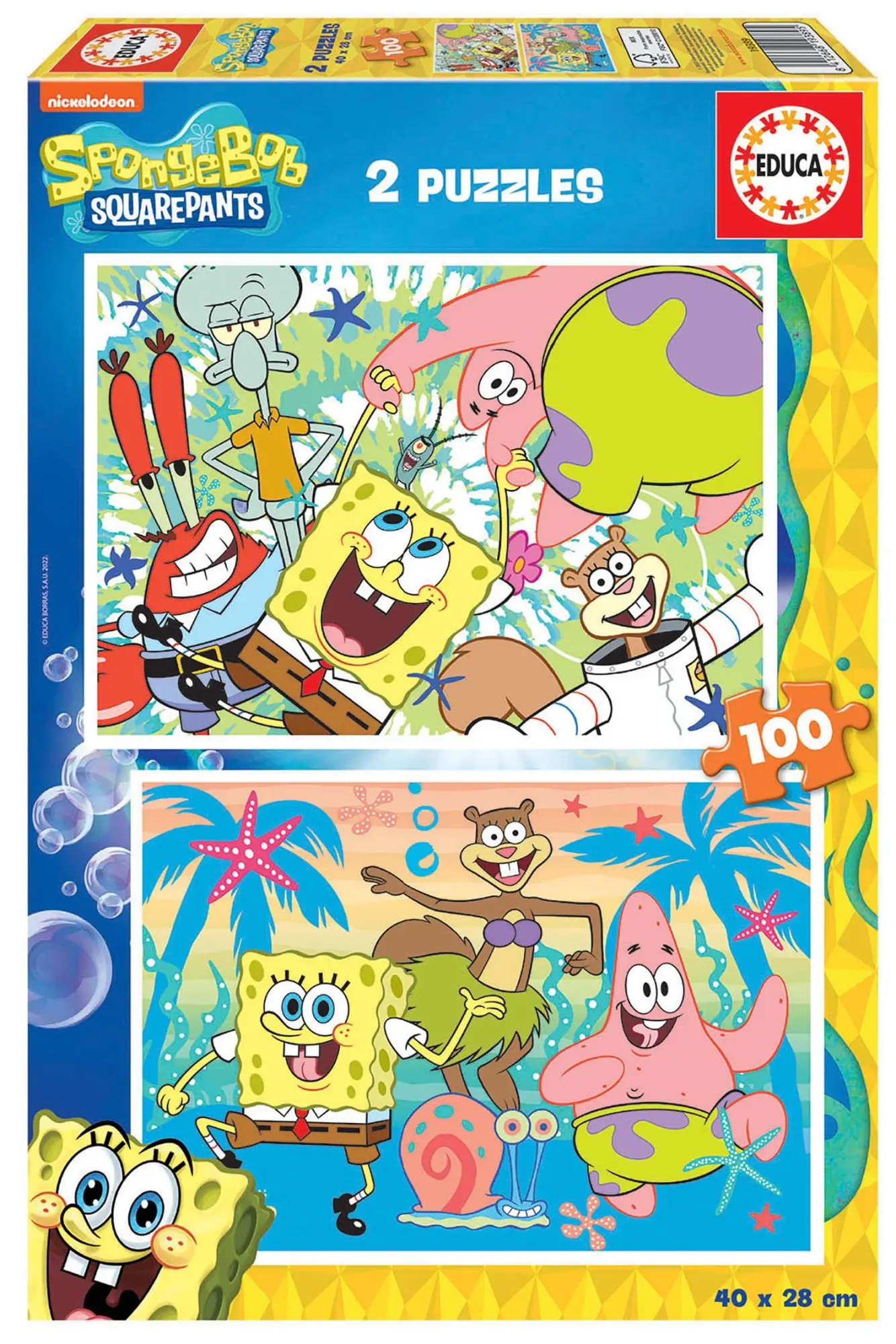 Cover: 8412668193895 | Educa - Spongebob Schwammkopf - Puzzle 2x100 Teile | Paramount (u. a.)