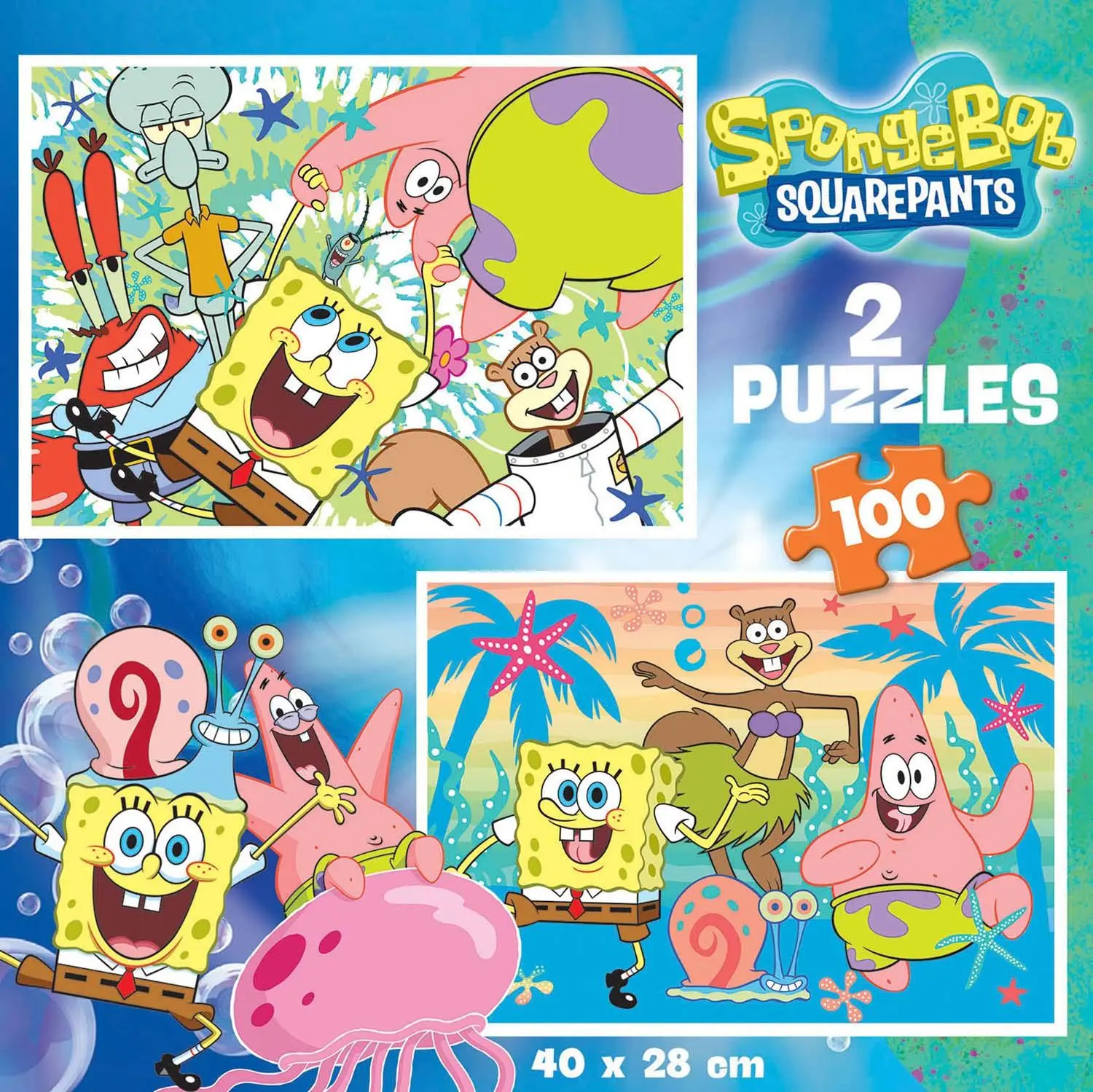 Bild: 8412668193895 | Educa - Spongebob Schwammkopf - Puzzle 2x100 Teile | Paramount (u. a.)