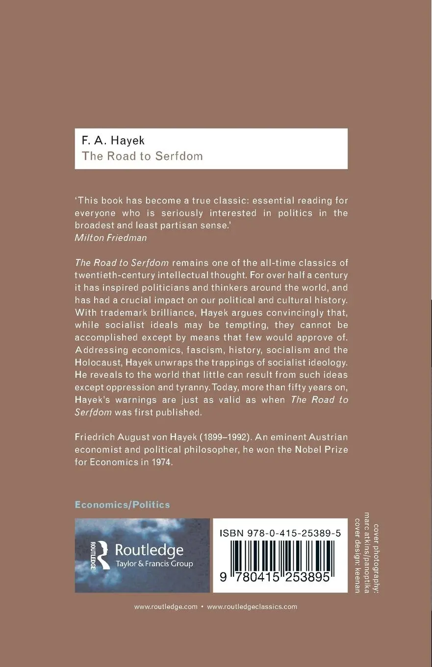 Rückseite: 9780415253895 | The Road to Serfdom | F A Hayek | Taschenbuch | Englisch | 2001