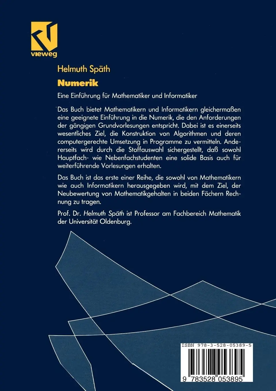 Rückseite: 9783528053895 | Numerik | Eine Einführung für Mathematiker und Informatiker | Späth