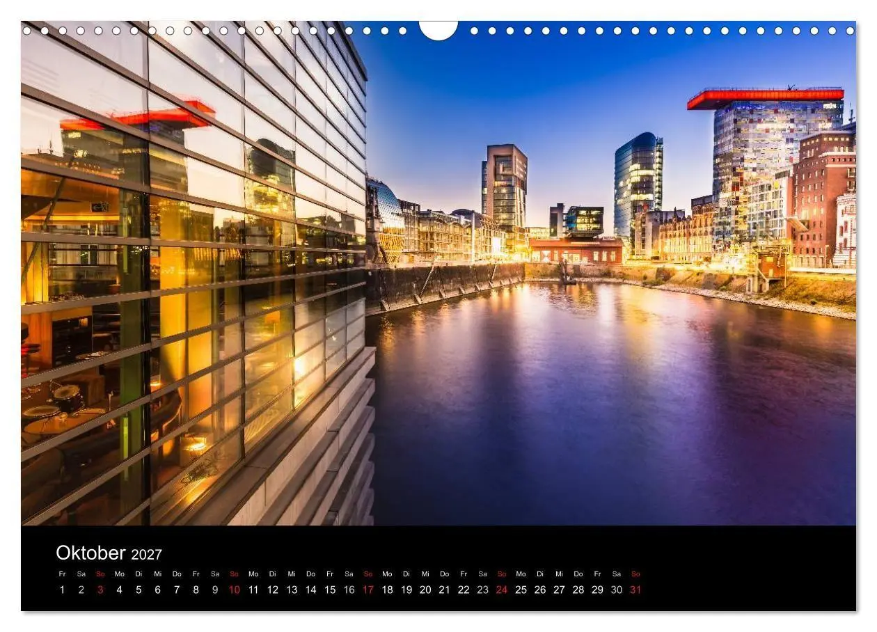 Bild: 9783594083895 | Düsseldorf bei Nacht (Wandkalender 2027 DIN A3 quer), CALVENDO...