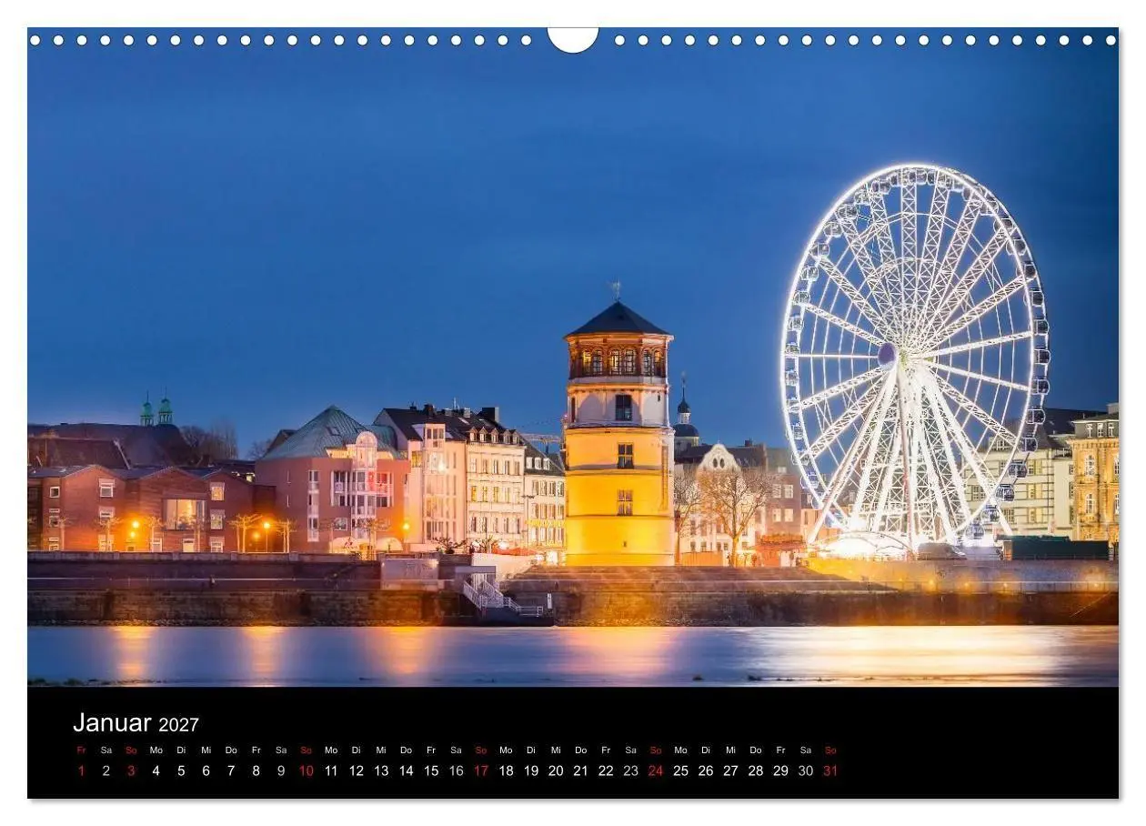 Bild: 9783594083895 | Düsseldorf bei Nacht (Wandkalender 2027 DIN A3 quer), CALVENDO...