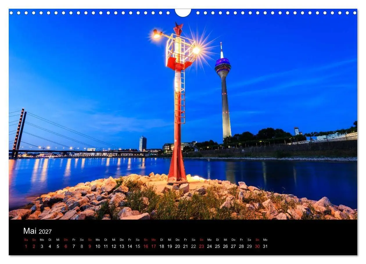 Bild: 9783594083895 | Düsseldorf bei Nacht (Wandkalender 2027 DIN A3 quer), CALVENDO...