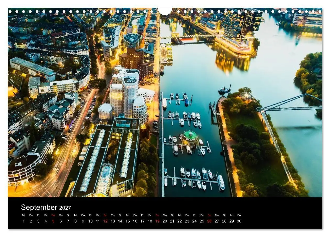 Bild: 9783594083895 | Düsseldorf bei Nacht (Wandkalender 2027 DIN A3 quer), CALVENDO...