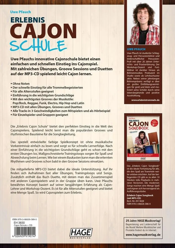 Bild: 9783866263895 | Erlebnis Cajon Schule (mit MP3-CD) | Uwe Pfauch | Broschüre | 88 S.