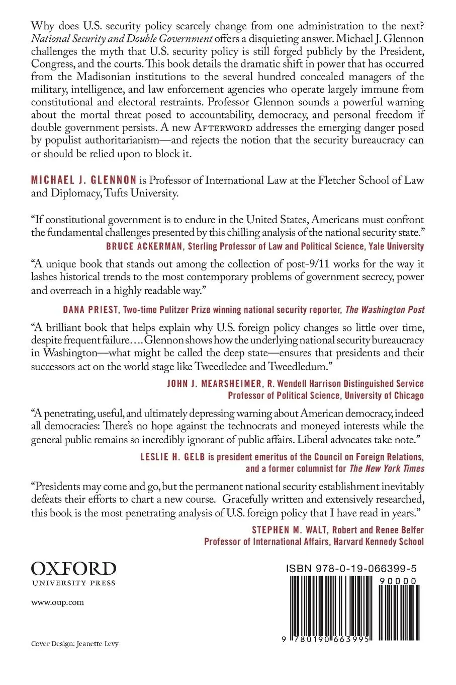 Rückseite: 9780190663995 | National Security and Double Government | Michael J. Glennon | Buch