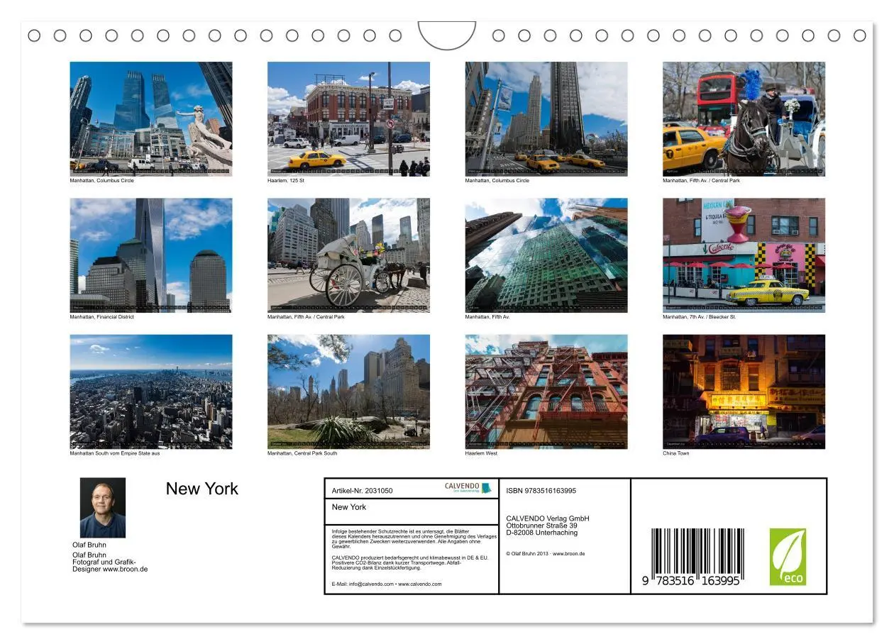 Bild: 9783516163995 | New York (Wandkalender 2026 DIN A4 quer), CALVENDO Monatskalender