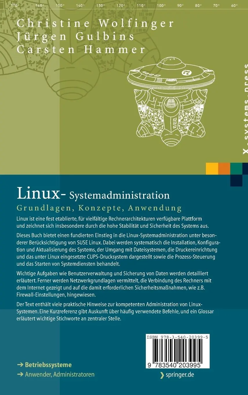 Rückseite: 9783540203995 | Linux-Systemadministration | Grundlagen, Konzepte, Anwendung | Buch