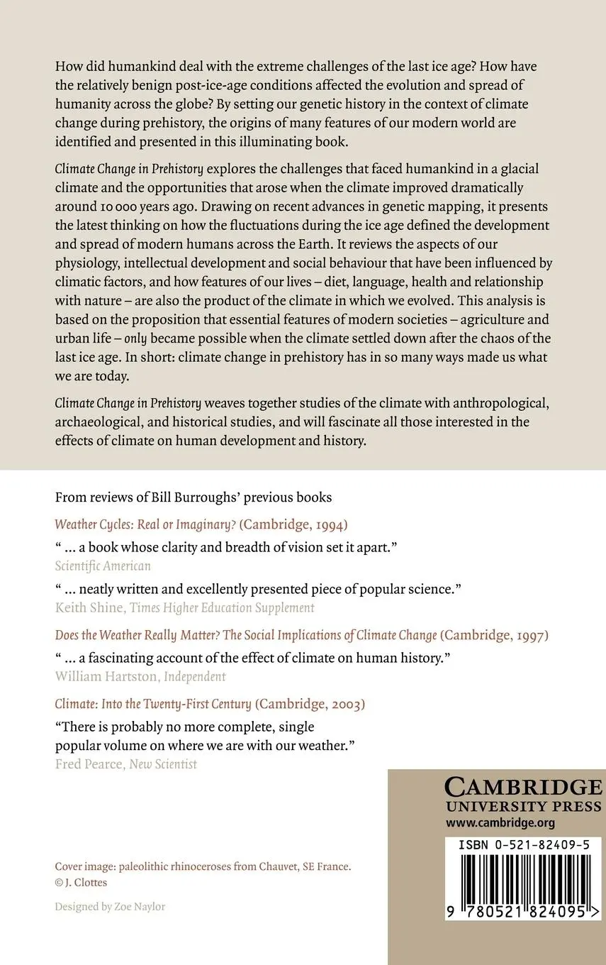 Rückseite: 9780521824095 | Climate Change in Prehistory | The End of the Reign of Chaos | Buch