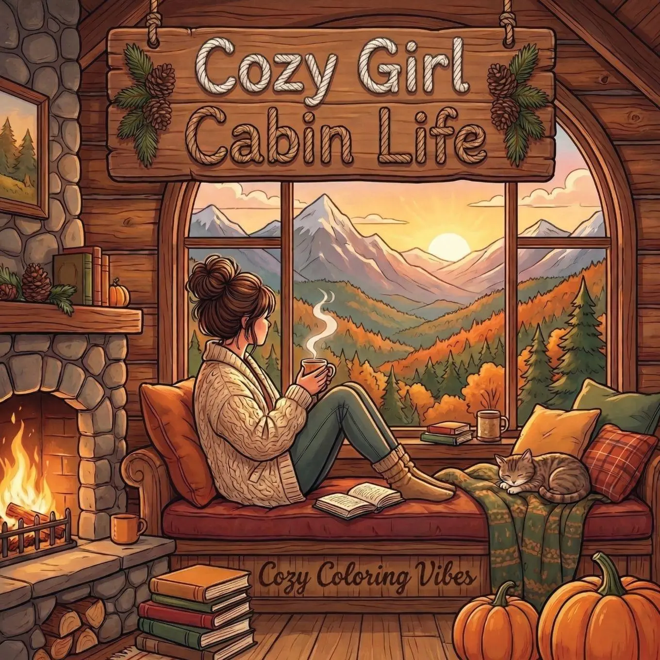 Cover: 9781965964095 | Cozy Girl Cabin Life | Cozy Coloring Vibes | Taschenbuch | Englisch