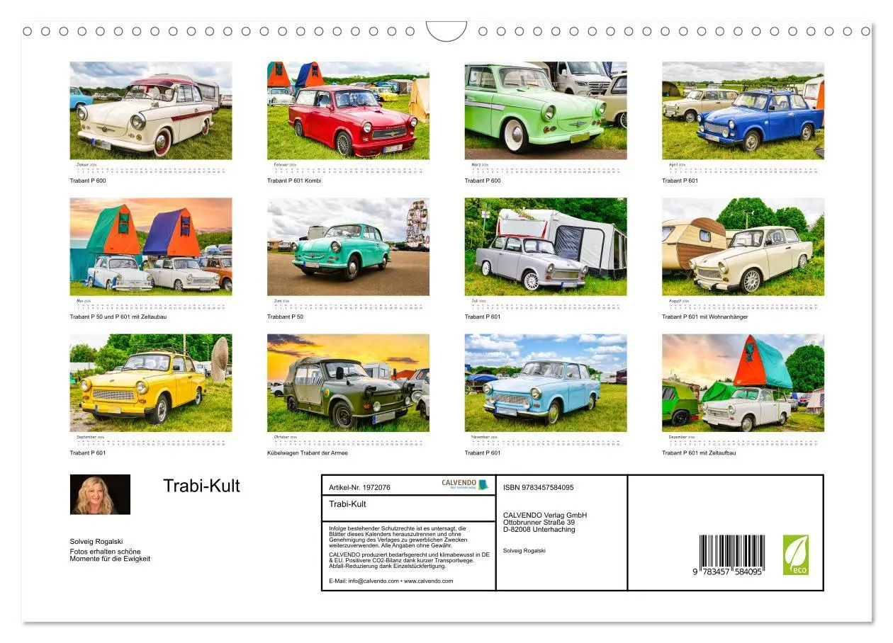 Bild: 9783457584095 | Trabi-Kult (Wandkalender 2026 DIN A3 quer), CALVENDO Monatskalender