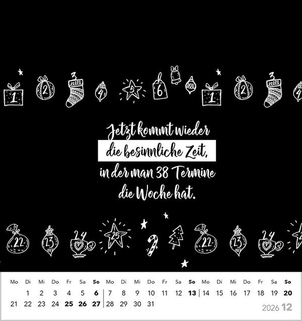Bild: 9783731884095 | Visual Words Black 2026 | Verlag Korsch | Kalender | Spiralbindung