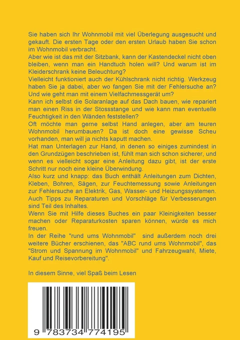 Rückseite: 9783734774195 | Do it yourself rund ums Wohnmobil | Anregungen, Tipps und Fehlersuche