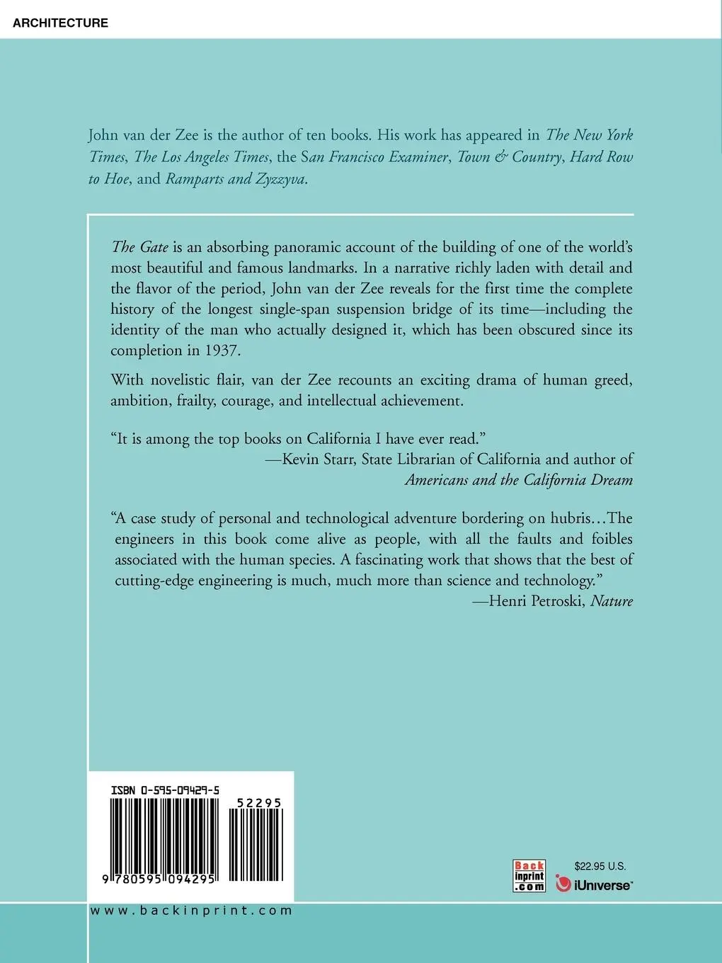 Rückseite: 9780595094295 | The Gate | John van der Zee | Taschenbuch | Kartoniert / Broschiert