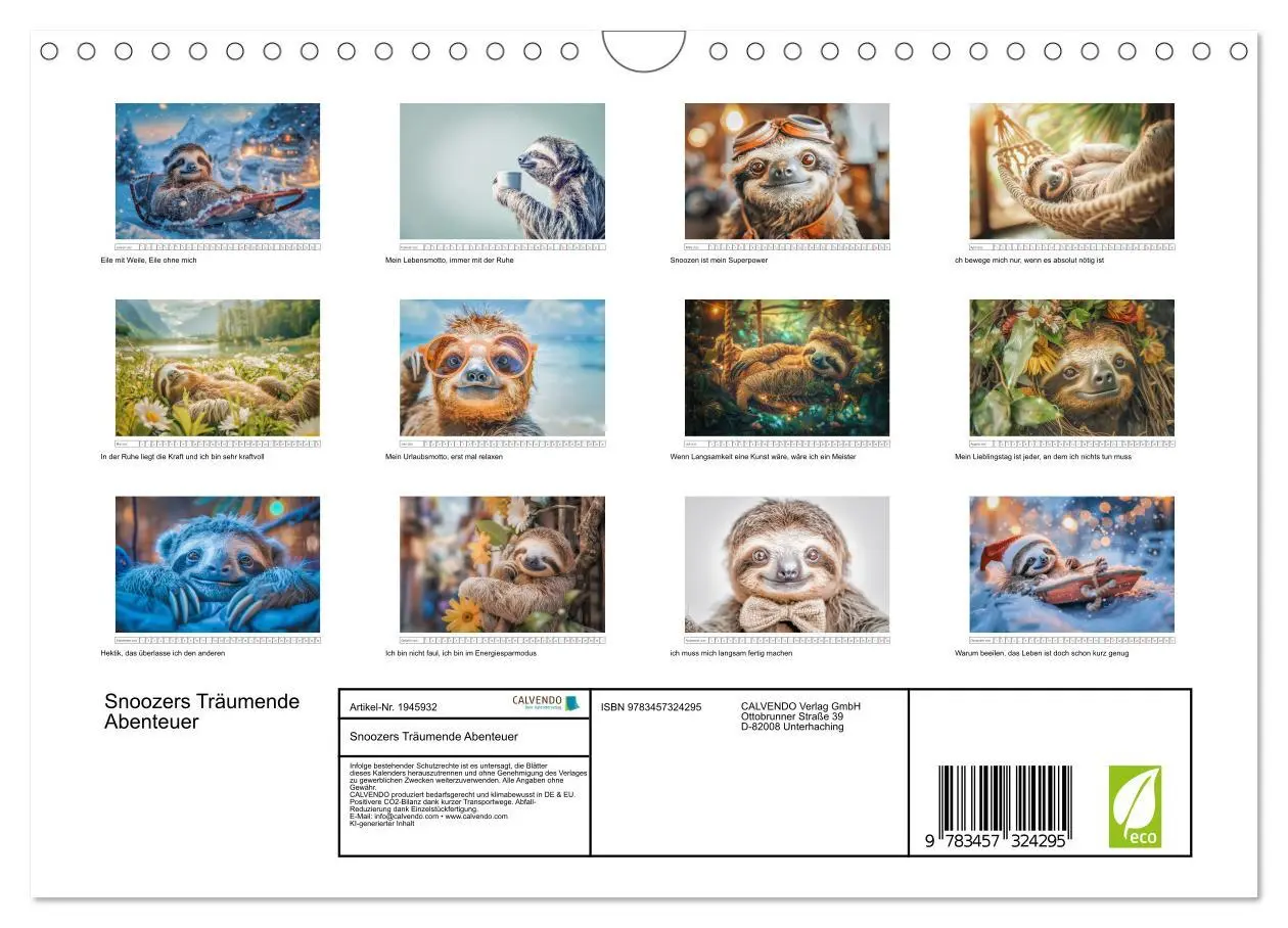 Bild: 9783457324295 | Snoozers Träumende Abenteuer (Wandkalender 2026 DIN A4 quer),...