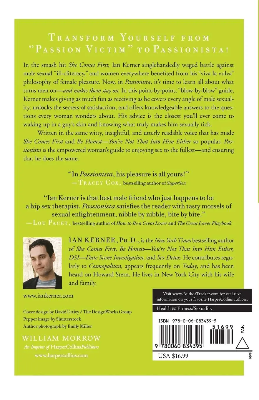 Rückseite: 9780060834395 | Passionista | The Empowered Woman's Guide to Pleasuring a Man | Kerner
