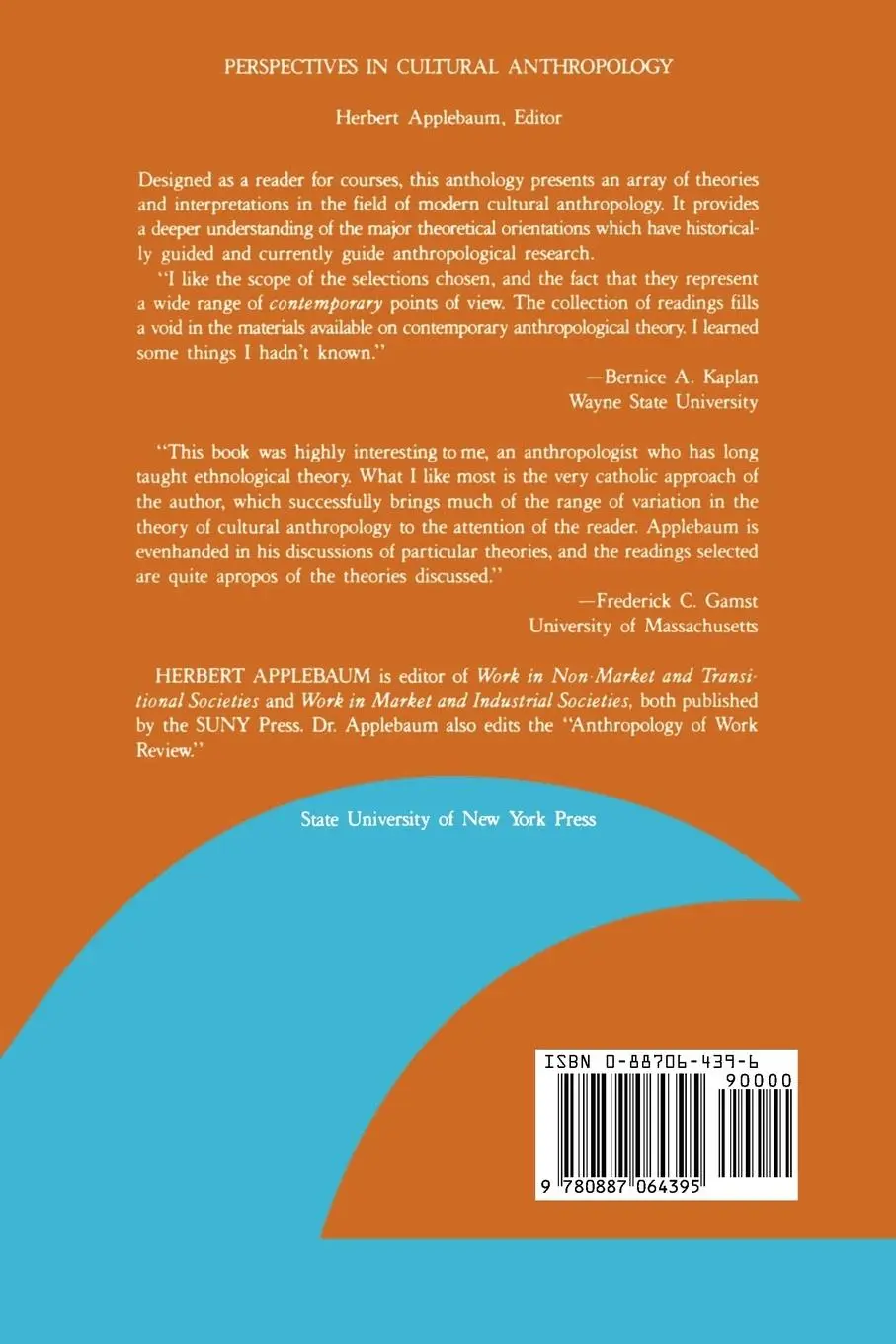 Rückseite: 9780887064395 | Perspectives in Cultural Anthropology | Herbert Applebaum | Buch