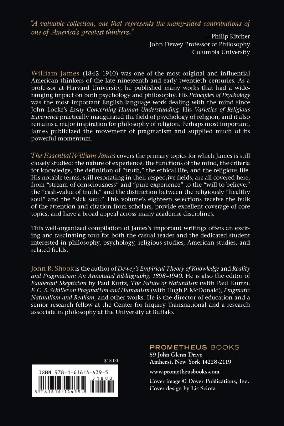 Rückseite: 9781616144395 | The Essential William James | John R. Shook | Taschenbuch | Englisch
