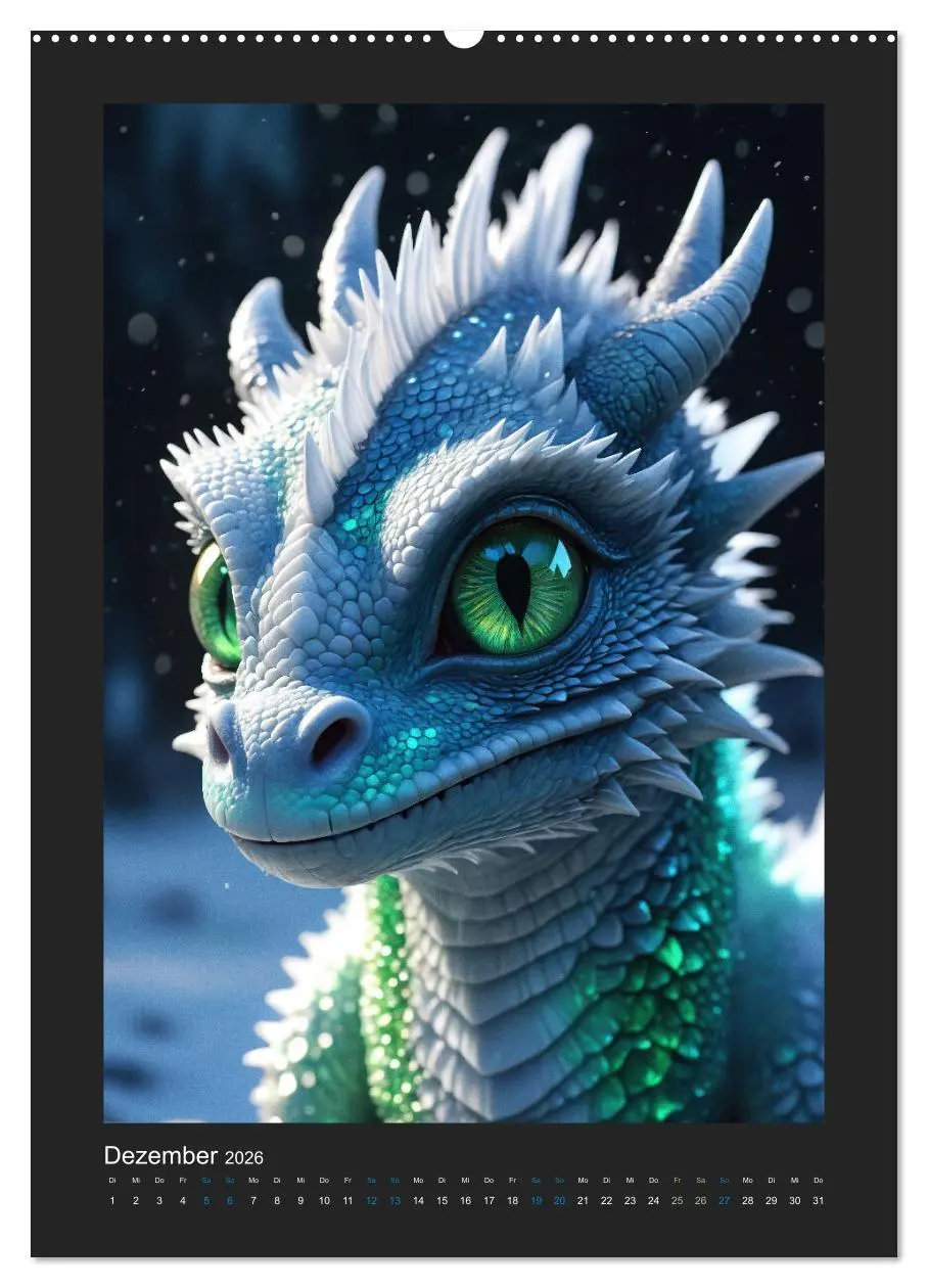 Bild: 9783516264395 | Verzauberte Drachen: Ein Jahr voll kleiner Wunder! (Wandkalender...