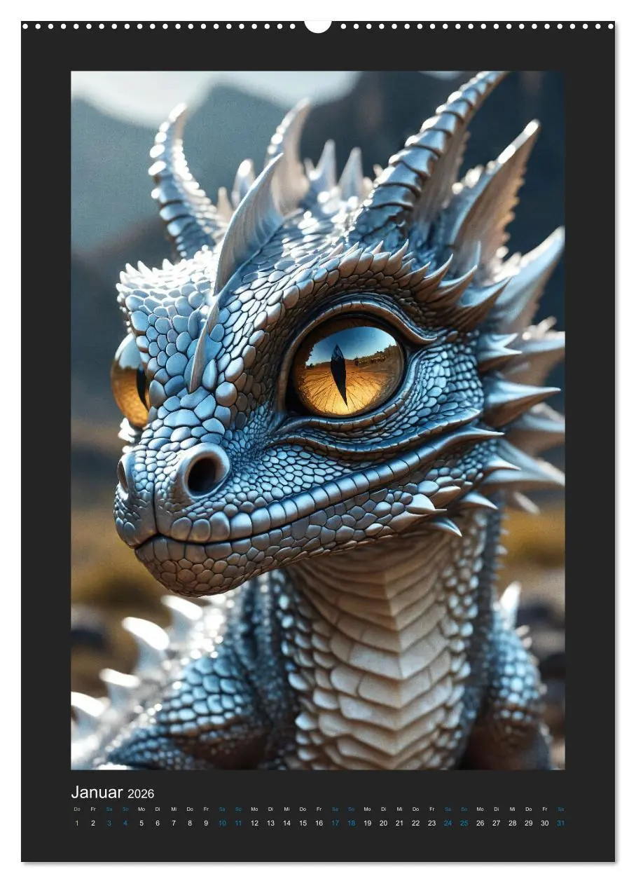 Bild: 9783516264395 | Verzauberte Drachen: Ein Jahr voll kleiner Wunder! (Wandkalender...
