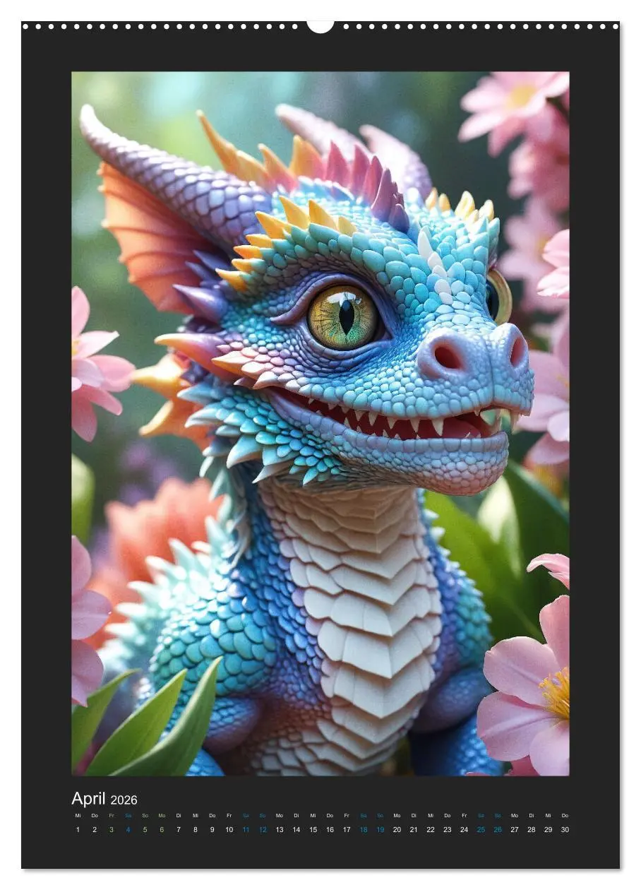 Bild: 9783516264395 | Verzauberte Drachen: Ein Jahr voll kleiner Wunder! (Wandkalender...