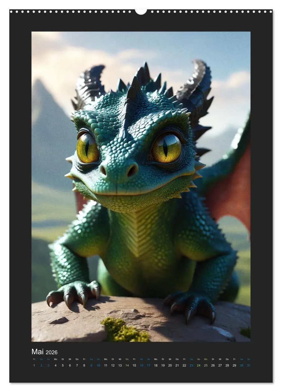 Bild: 9783516264395 | Verzauberte Drachen: Ein Jahr voll kleiner Wunder! (Wandkalender...