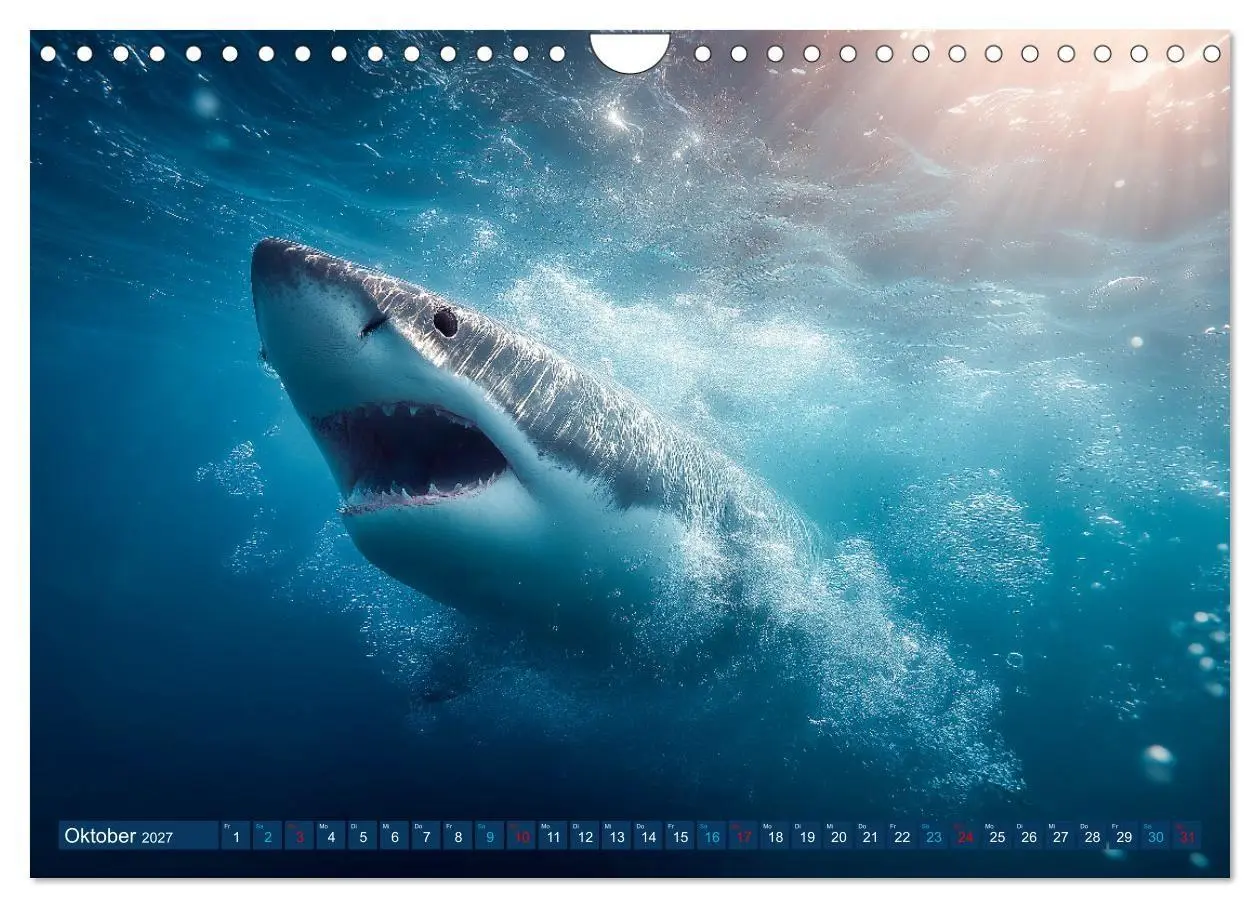 Bild: 9783516884395 | Hai Kalender - Mächtige Haie der Ozeane und geheimnisvollen...