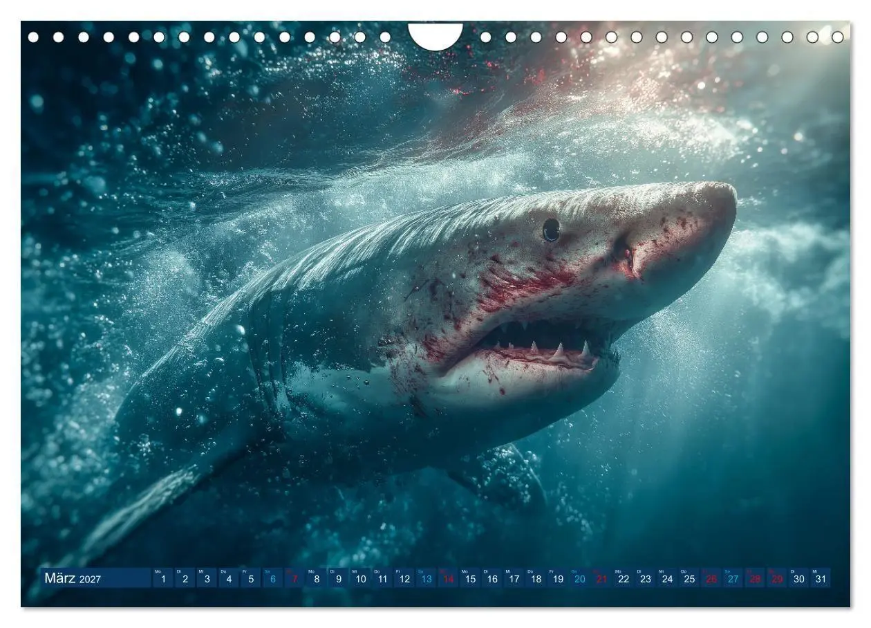 Bild: 9783516884395 | Hai Kalender - Mächtige Haie der Ozeane und geheimnisvollen...
