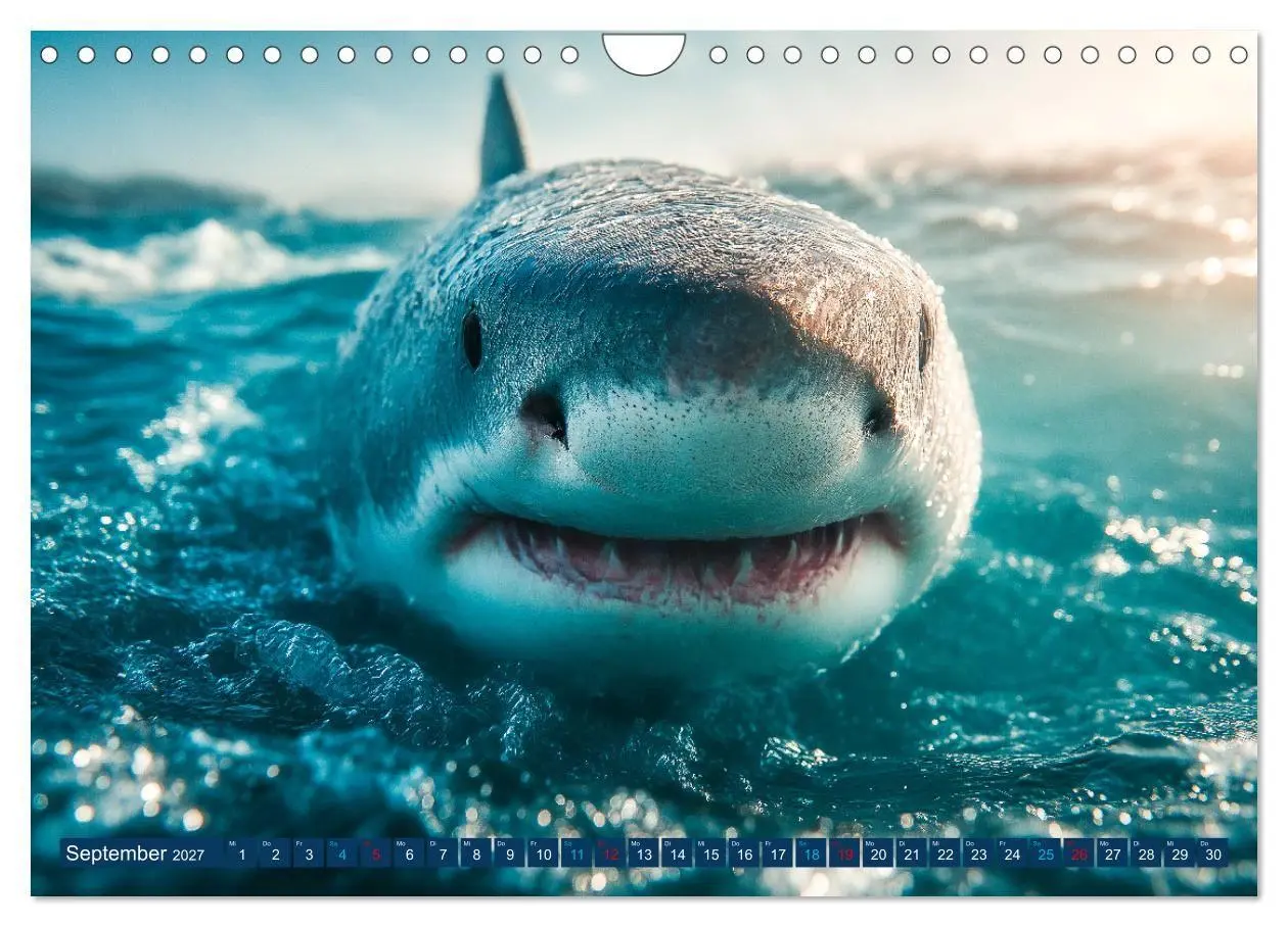Bild: 9783516884395 | Hai Kalender - Mächtige Haie der Ozeane und geheimnisvollen...