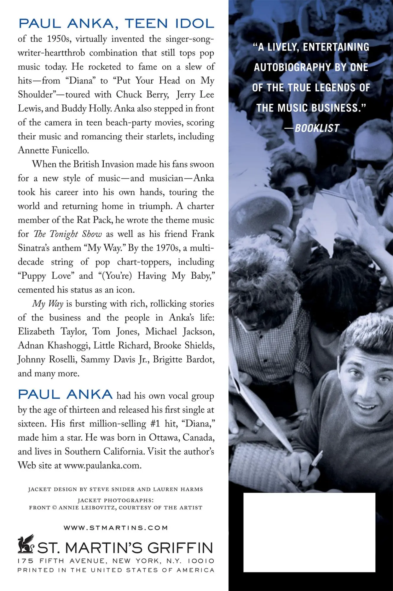 Rückseite: 9781250044495 | MY WAY | Paul Anka | Taschenbuch | Englisch | 2014 | EAN 9781250044495
