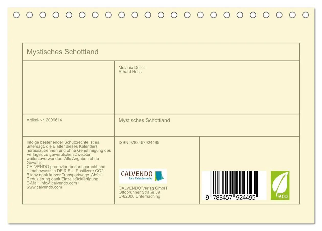Bild: 9783457924495 | Mystisches Schottland (Tischkalender 2026 DIN A5 quer), CALVENDO...