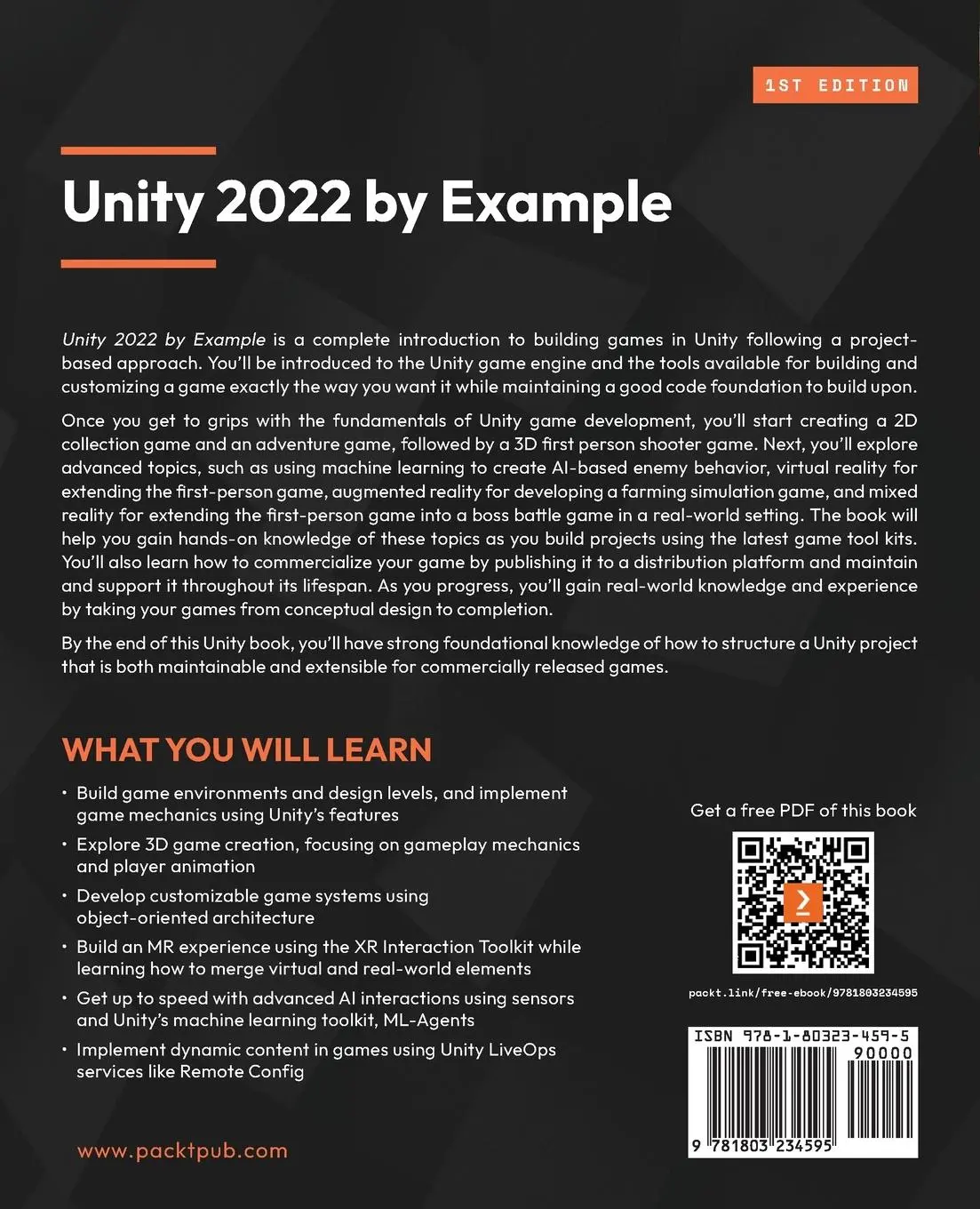 Rückseite: 9781803234595 | Unity 2022 by Example | Scott H. Cameron | Taschenbuch | Englisch