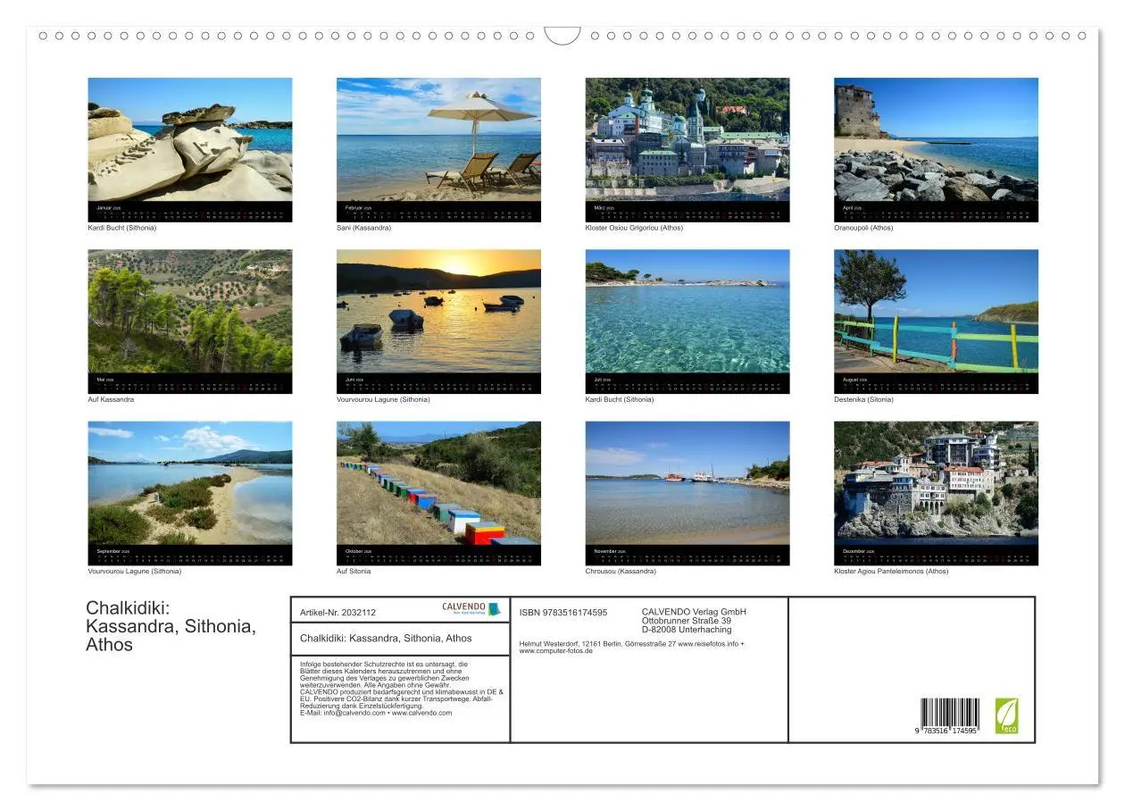 Bild: 9783516174595 | Chalkidiki: Kassandra, Sithonia, Athos (Wandkalender 2026 DIN A2...