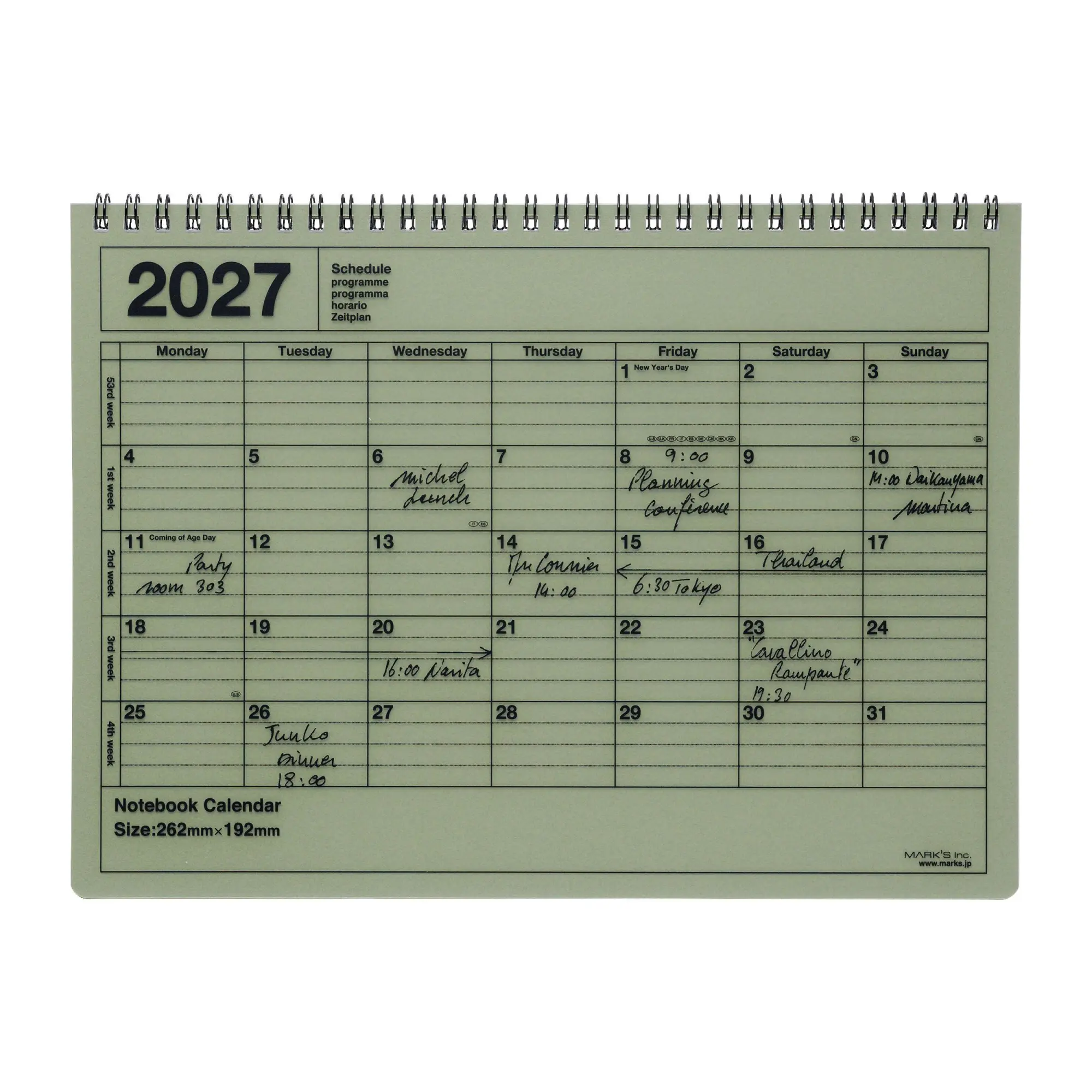 Cover: 4550045164695 | MARK'S 2027 Notebook Calendar M // Khaki | MARK'S Inc. | Kalender