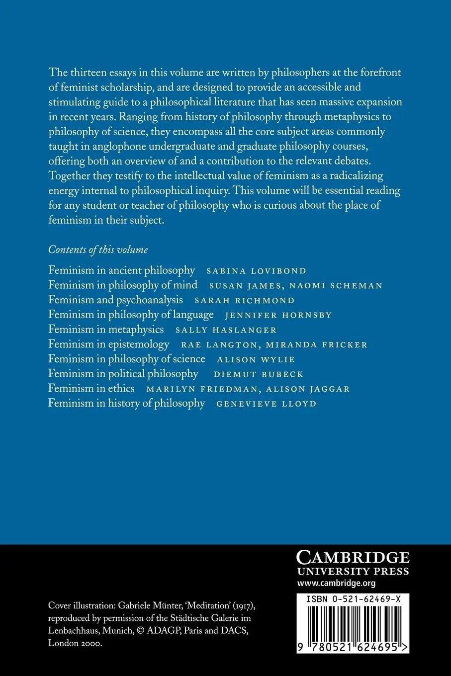 Rückseite: 9780521624695 | The Cambridge Companion to Feminism in Philosophy | Miranda Fricker