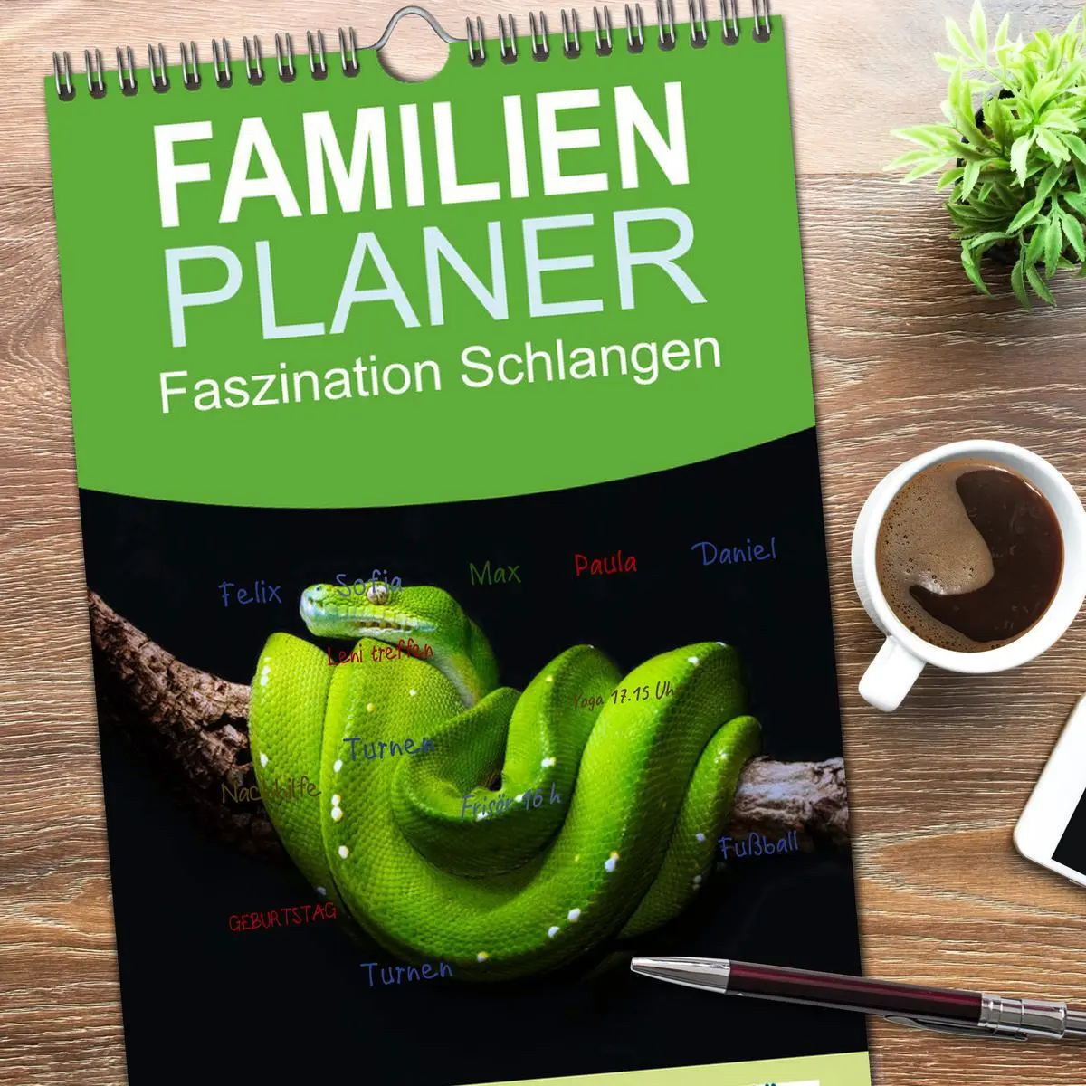 Bild: 9783516614695 | Familienplaner 2026 - Faszination Schlangen mit 5 Spalten...