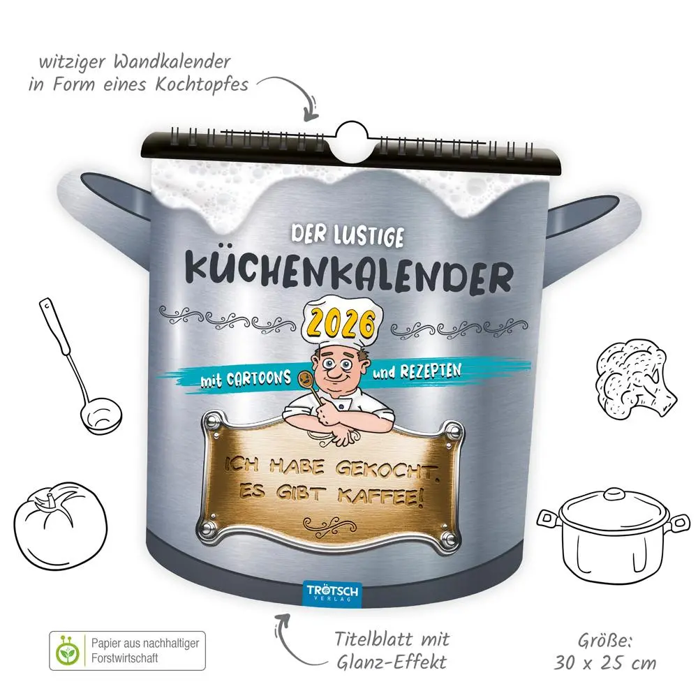 Bild: 9783988024695 | Trötsch Formkalender Der lustige Küchenkalender 2026 | KG | Kalender